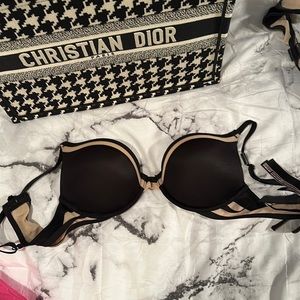 Bombshell 32b/c70 black tan Victoria’s Secret bra brand new with tags rare LOOK!